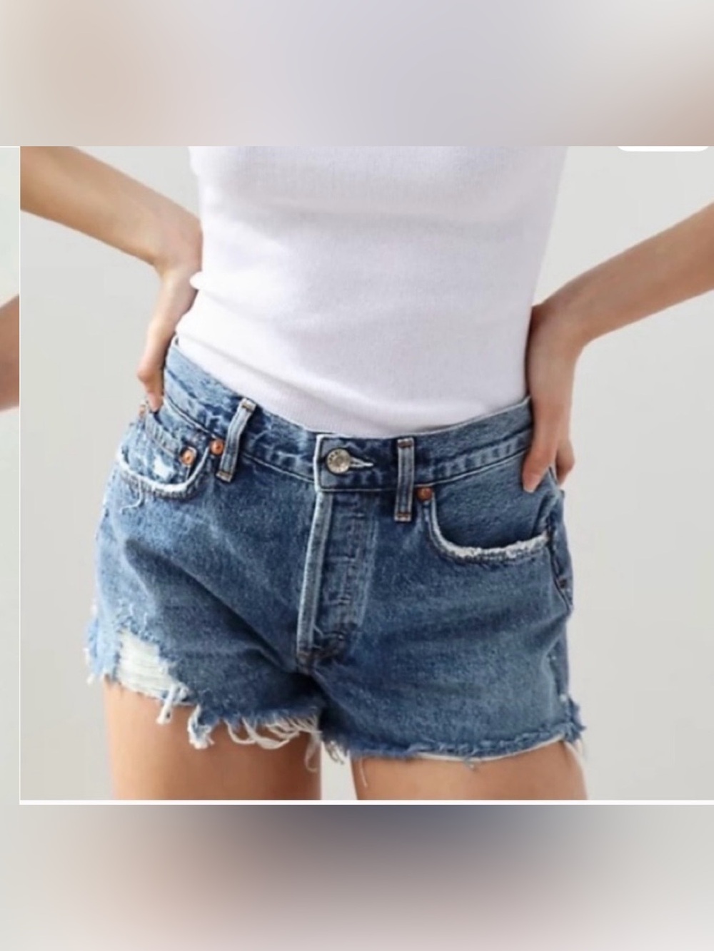 AGOLDE Parker vintage cut off short A026E-811 rocksteady wash Aritzia size 26 - Picture 1 of 10